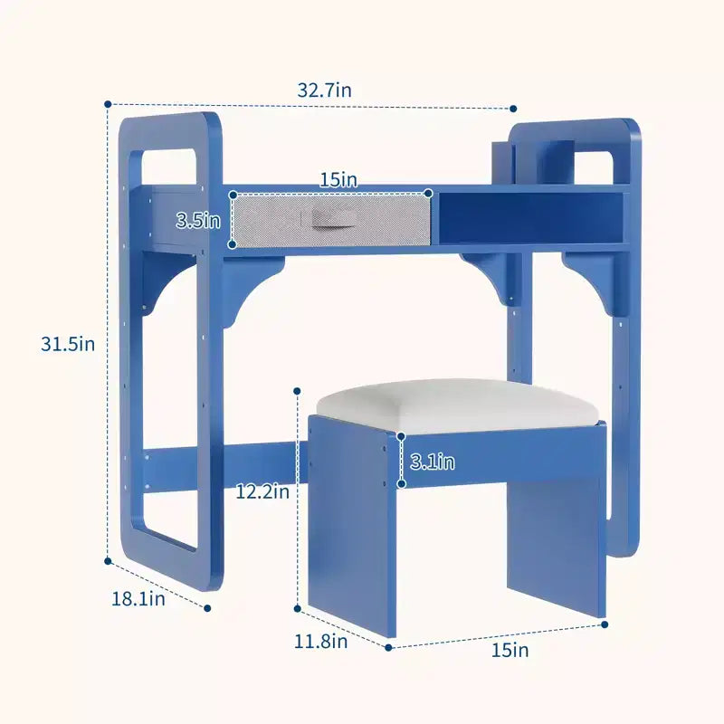 Ensemble bureau et chaise pour enfants, table d'étude réglable avec rangement et présentoir à livres, pour garçons et filles, blanc/rose/bleu