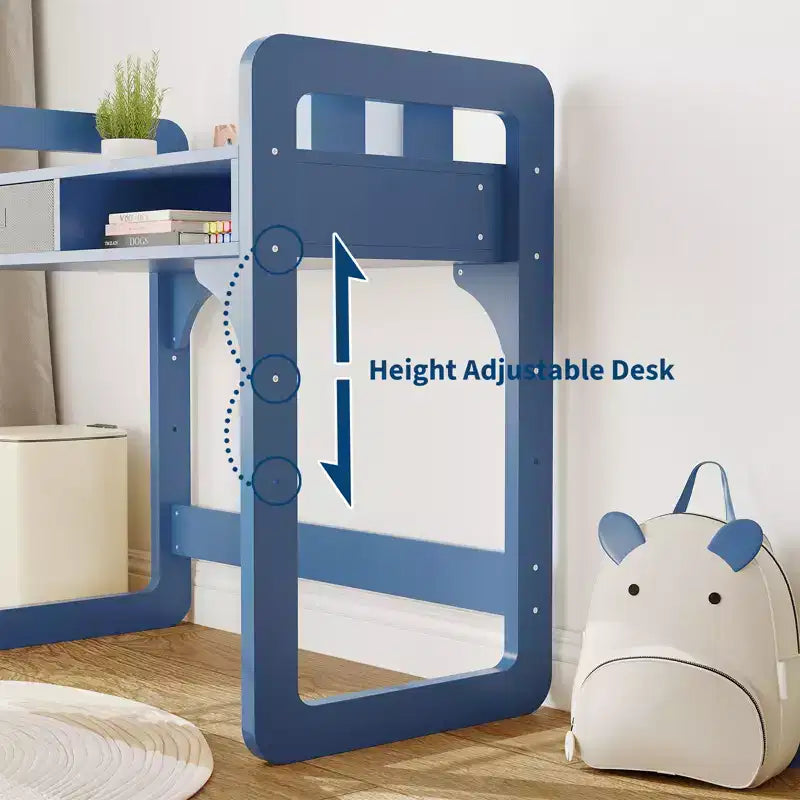 Ensemble bureau et chaise pour enfants, table d'étude réglable avec rangement et présentoir à livres, pour garçons et filles, blanc/rose/bleu