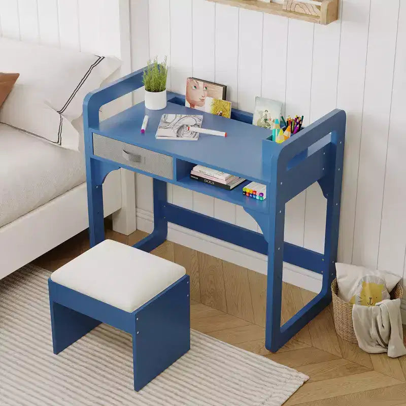 Ensemble bureau et chaise pour enfants, table d'étude réglable avec rangement et présentoir à livres, pour garçons et filles, blanc/rose/bleu