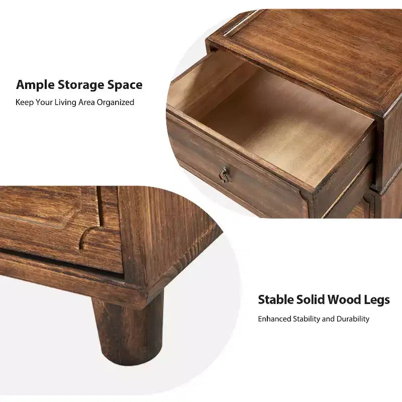 Leo 2 - Table de chevet à tiroir au design modulable - NOIR