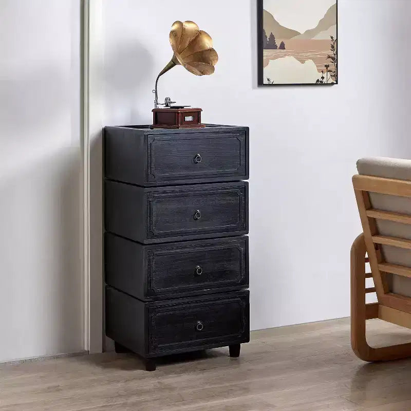 Leo 2 - Table de chevet à tiroir au design modulable - NOIR