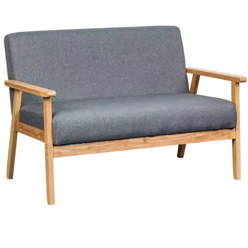 Irene Modern 45 Causeuse en lin capitonnée en bois