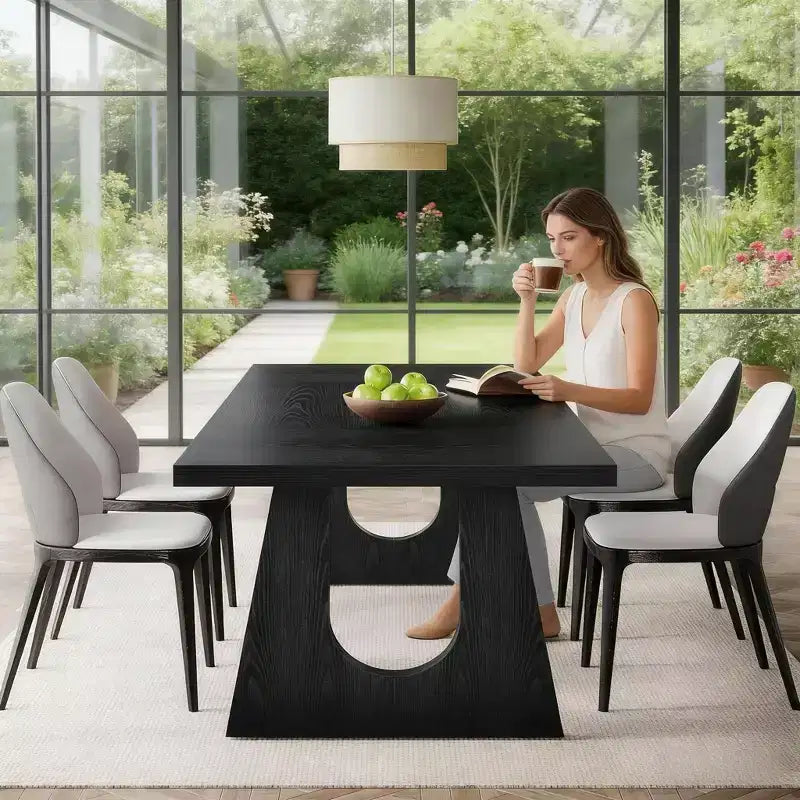 Table à manger en bois, table de cuisine rectangulaire de 70 pour 6 à 8 personnes