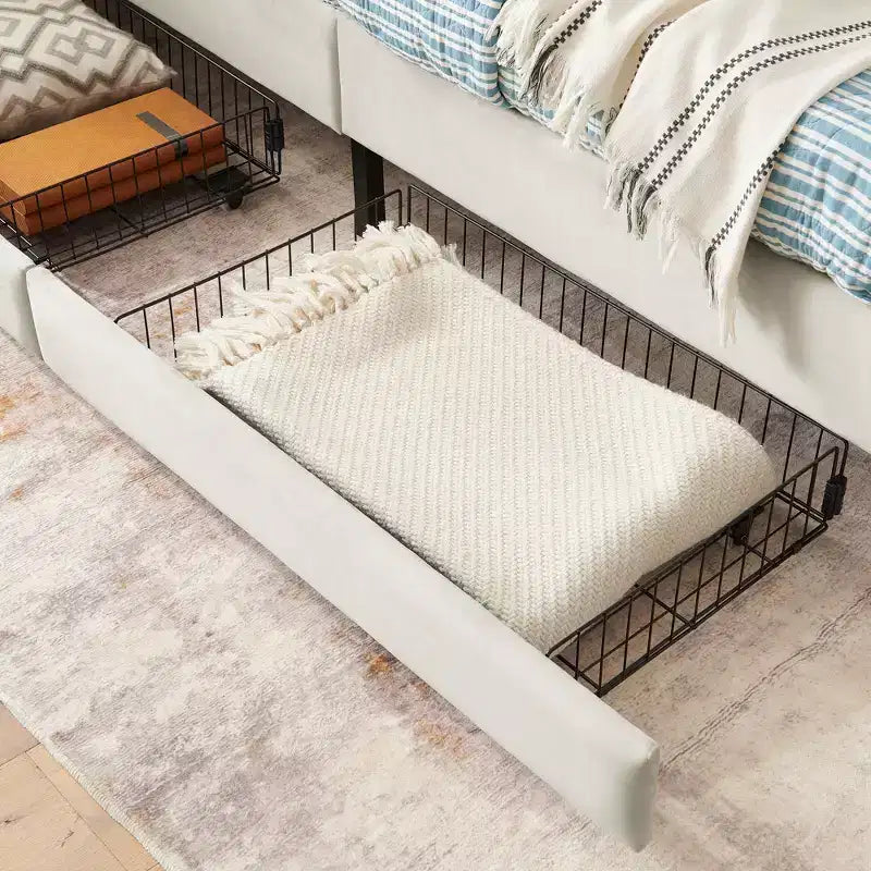 Lit de repos avec 2 tiroirs de rangement, canapé-lit réglable en velours pour salon et chambre à coucher
