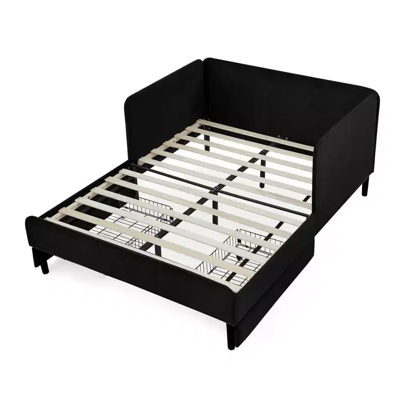 Lit de repos avec 2 tiroirs de rangement, canapé-lit réglable en velours pour salon et chambre à coucher