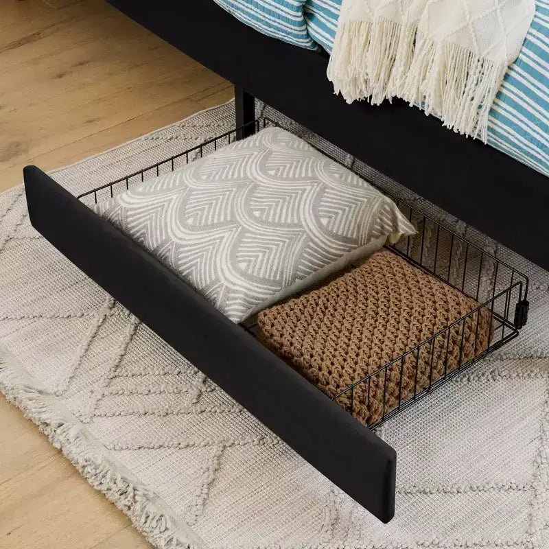 Lit de repos avec 2 tiroirs de rangement, canapé-lit réglable en velours pour salon et chambre à coucher