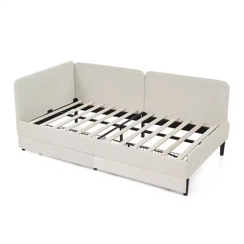 Lit de repos avec 2 tiroirs de rangement, canapé-lit réglable en velours pour salon et chambre à coucher