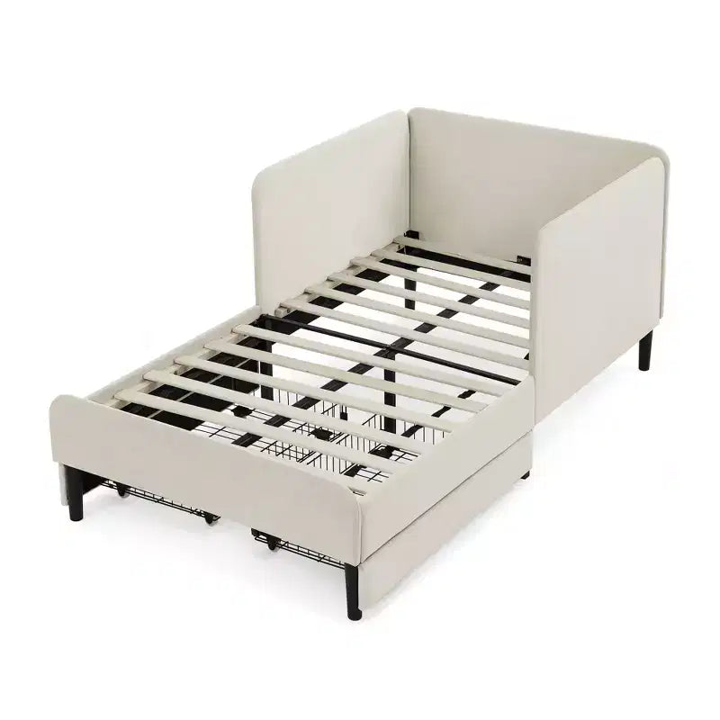 Lit de repos avec 2 tiroirs de rangement, canapé-lit réglable en velours pour salon et chambre à coucher