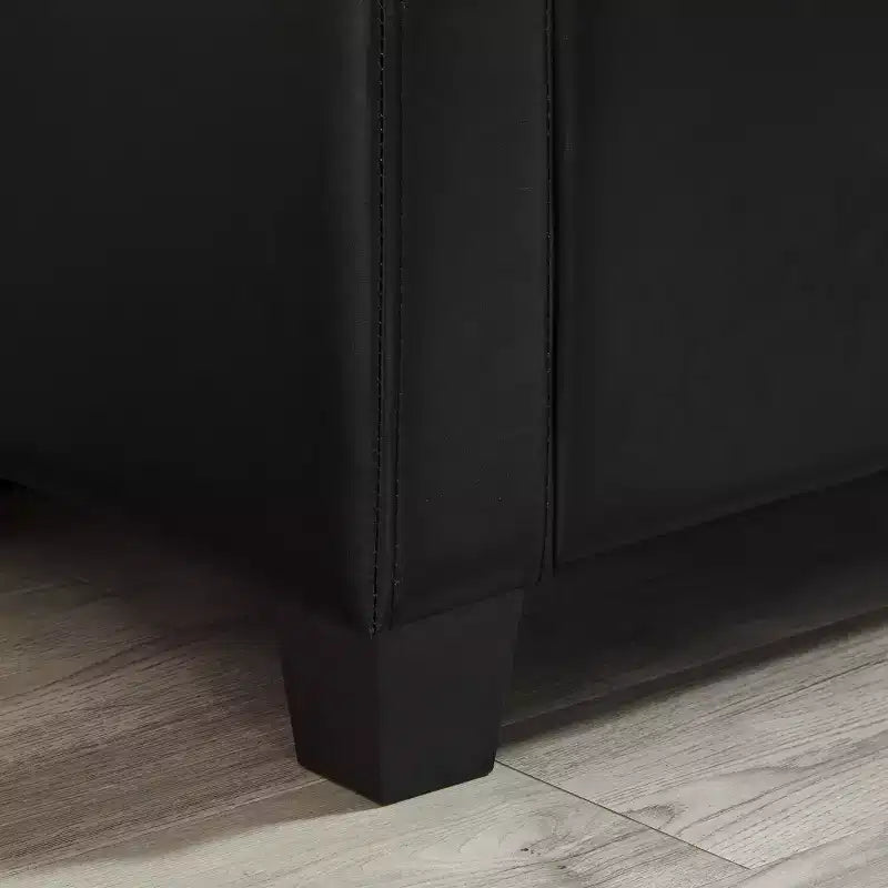 Banc de rangement moderne en cuir PU avec couvercle à charnière de 48 po, banc d'entrée avec rangement pour salon, chambre ou entrée - Panipeachy