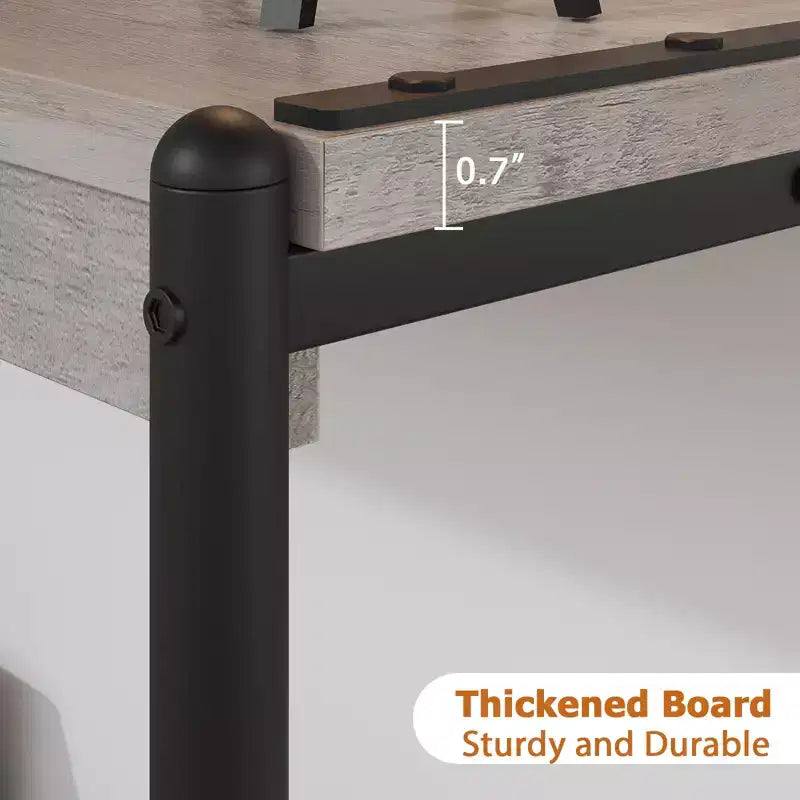 Console de ferme 40 po avec 2 étagères, table de canapé et d'entrée à lattes grises