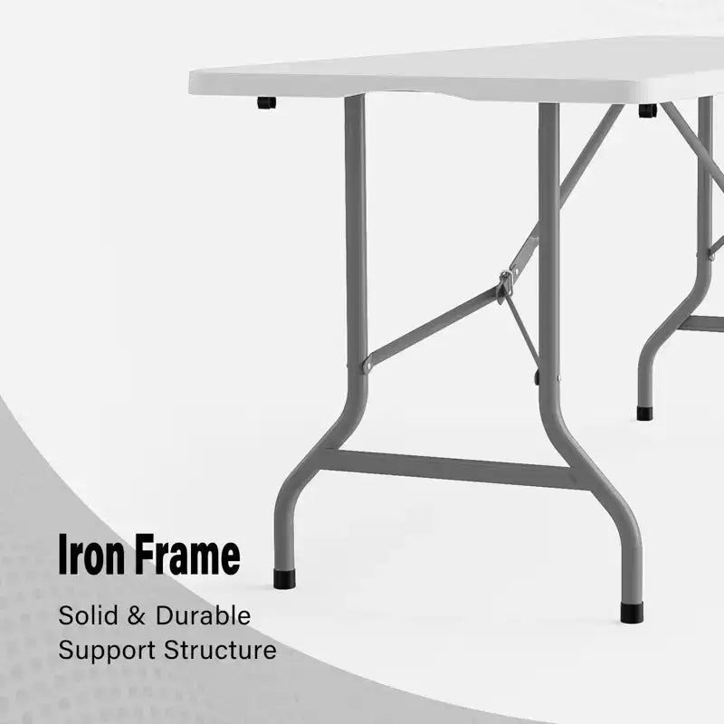 Table pliante portable en plastique pour patio de 1,8 m