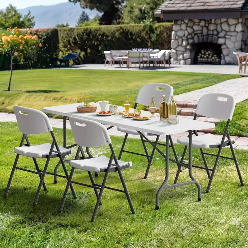 Table pliante portable en plastique pour patio de 1,8 m