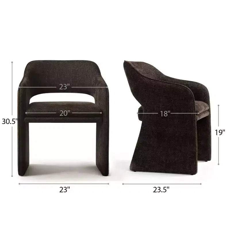 Chaises de salle à manger modernes 8 pièces, sièges de cuisine entièrement rembourrés en tissu, chaises de salle à manger avec accoudoir intégré et design des pieds - Panipeachy