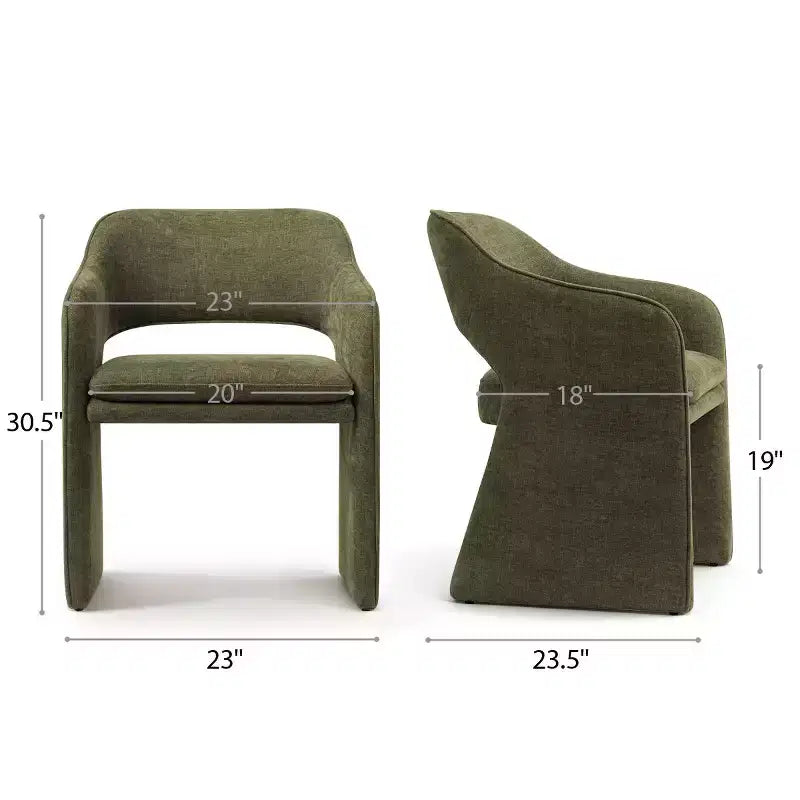 Chaises de salle à manger modernes 8 pièces, sièges de cuisine entièrement rembourrés en tissu, chaises de salle à manger avec accoudoir intégré et design des pieds - Panipeachy