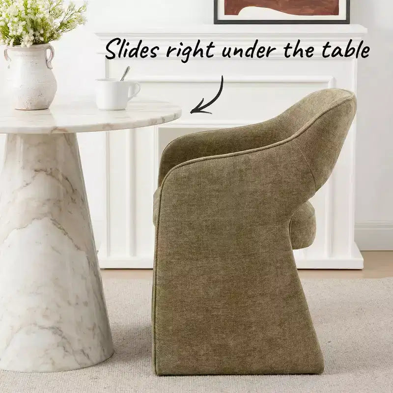 Chaises de salle à manger modernes 8 pièces, sièges de cuisine entièrement rembourrés en tissu, chaises de salle à manger avec accoudoir intégré et design des pieds - Panipeachy