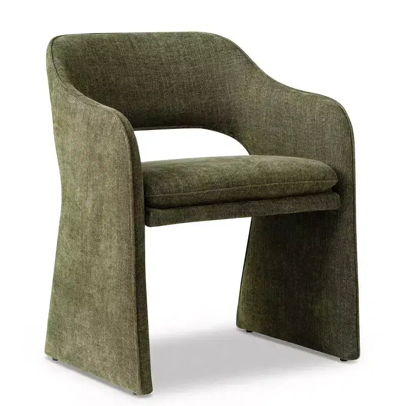 Chaises de salle à manger modernes 8 pièces, sièges de cuisine entièrement rembourrés en tissu, chaises de salle à manger avec accoudoir intégré et design des pieds - Panipeachy
