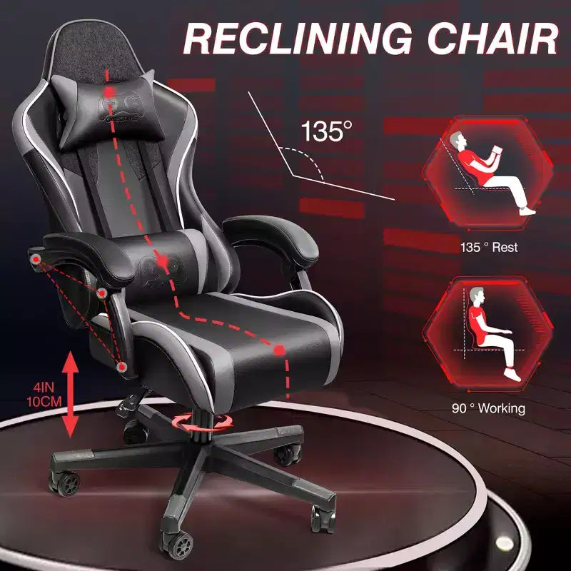 Fauteuil de bureau de direction en cuir, Fauteuil de bureau ergonomique haut dossier avec soutien lombaire et accoudoirs rembourrés