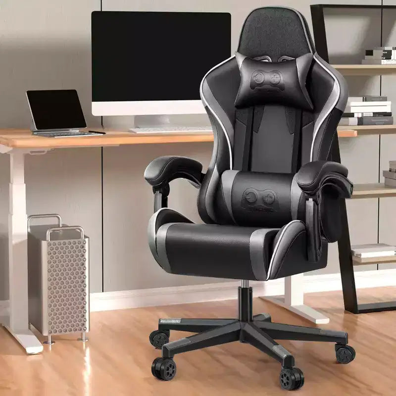 Fauteuil de bureau de direction en cuir, Fauteuil de bureau ergonomique haut dossier avec soutien lombaire et accoudoirs rembourrés