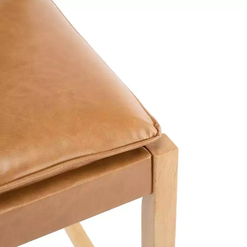 Tabourets de bar Audrey en similicuir et hévéa contemporains