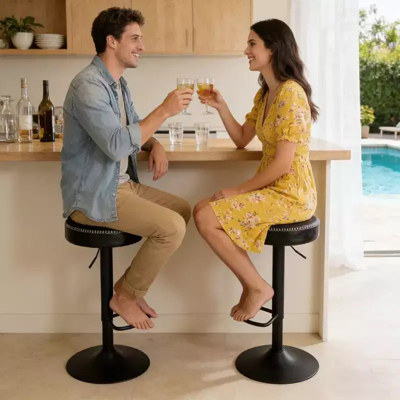 Tabourets de bar modernes réglables, pivotants à 360°, pour îlot de cuisine, bar à domicile, salon