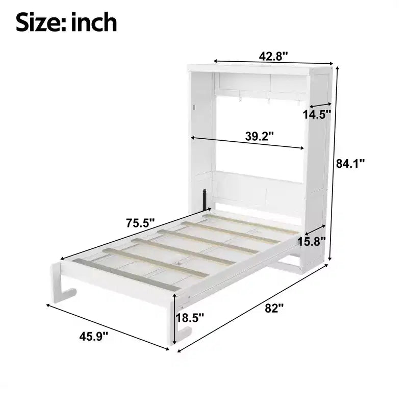 Lit escamotable avec armoire rabattable
