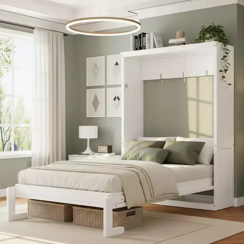Lit escamotable avec armoire rabattable