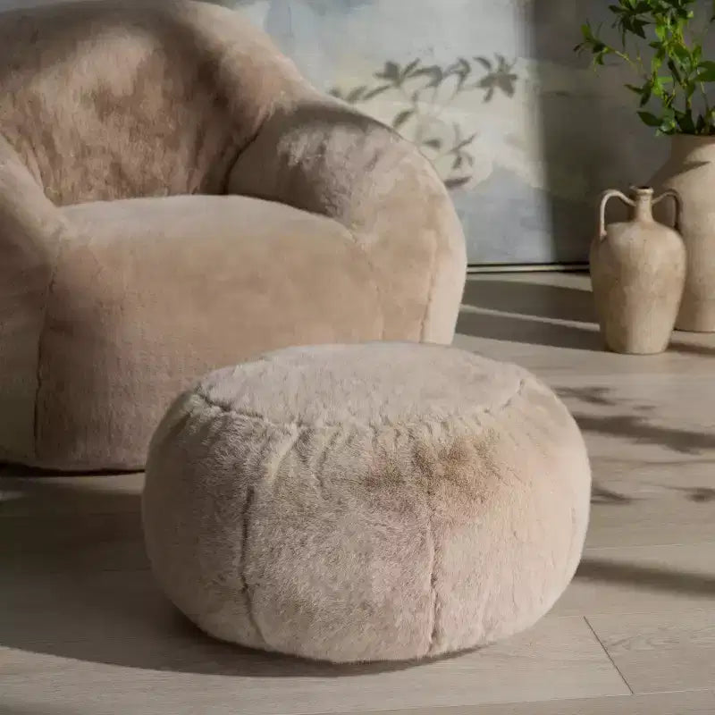 Pouf Rond | Élément de Décoration Élégant | Disponible en 4 Couleurs