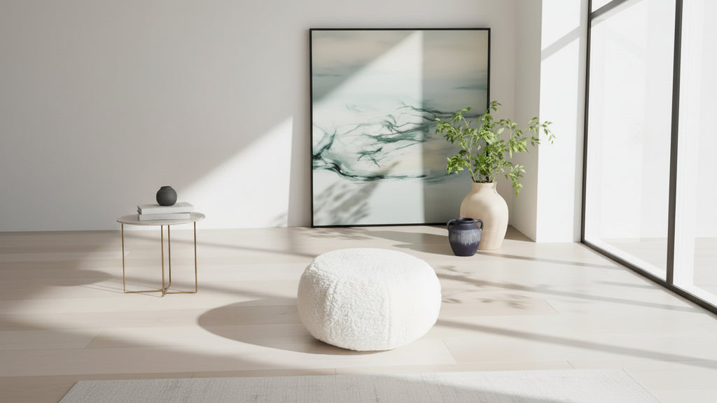 Pouf Rond | Élément de Décoration Élégant | Disponible en 4 Couleurs
